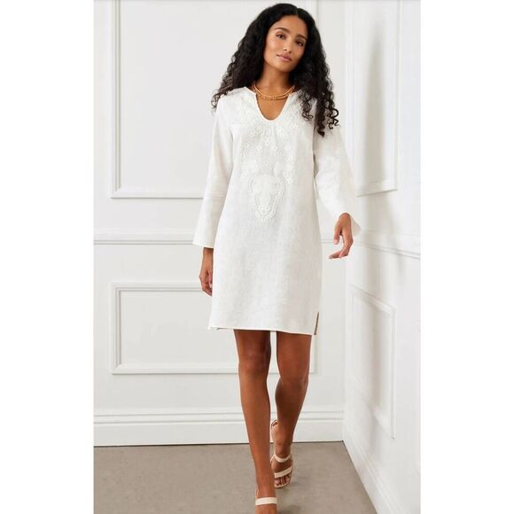 Karen Kane NWT  The ST. Barts embroidered linen dress size Medium - Picture 1 of 9